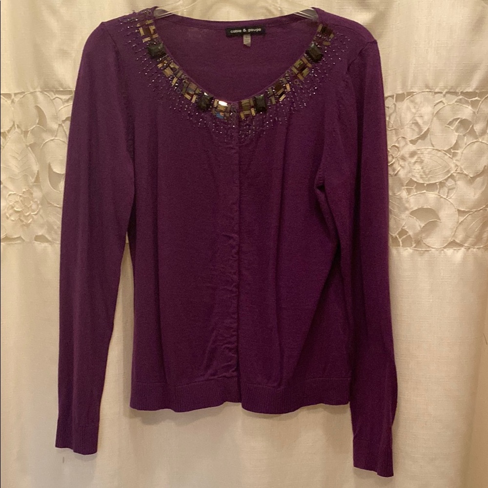 Purple Cable & Gauge Sweater